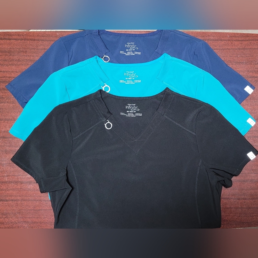 3 Infinity Tops - Black, Navy, Teal XS Bundle CK865A